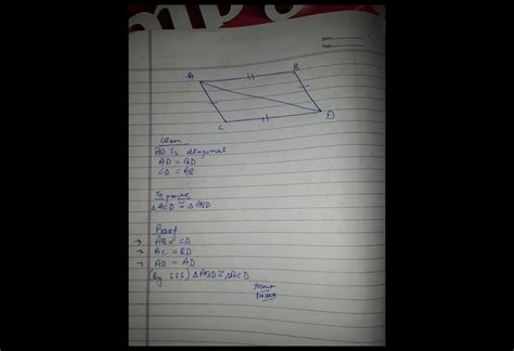 Prove that: A Diagonal of a parallelogram divides it into two congruent ...