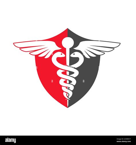 Caduceus doctor illustration vector logo design for medical and health ...