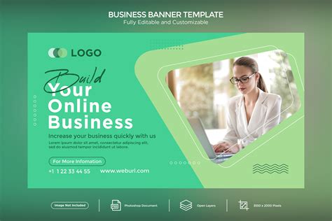 Build Your Online Business Banner Design Graphic by Microstock · Creative Fabrica