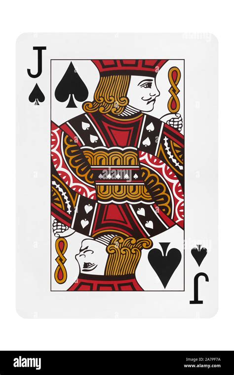 Jack of spades playing card on white background Stock Photo - Alamy