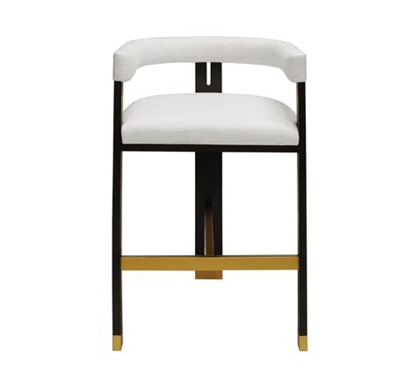 Worlds Away Connery Modern White Bar Stools