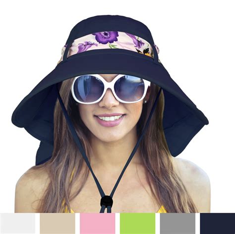 Sun Cube - Women Sun Hat with Neck Flap Wide Brim | Ladies Outdoor Shade Hat for Summer, Hiking ...