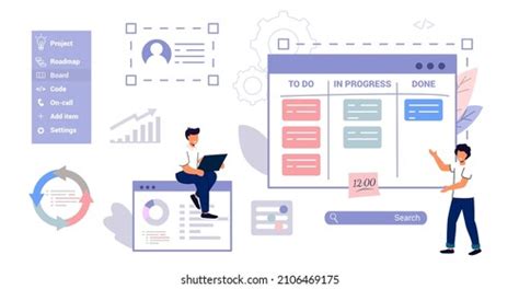 Kanban Software Development Outline Concept Agile Stock Vector (Royalty ...