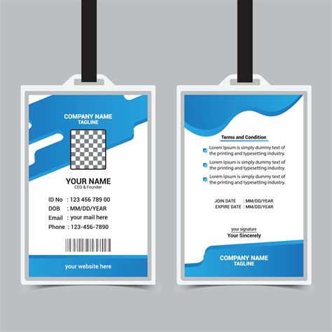 Corporate Id card design template company employee id card design template with front and back ...