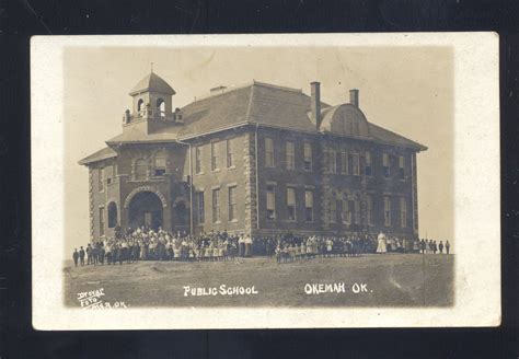 Rppc Okemah Oklahoma Public School Droyal Foto Real Photo Postcard Vintage | United States ...