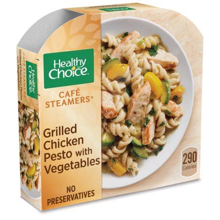 Healthy Choice Cafe Steamers Frozen Dinner Grilled Chicken Pesto with Vegetables 9.9 Ounce ...