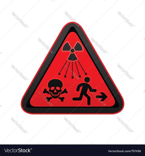 Hazard warning radiation symbol Royalty Free Vector Image