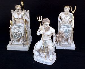 Zeus Hades Poseidon sculptures Ancient Greek God brothers Statues | eBay