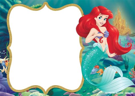 FREE Printable Ariel Little Mermaid Invitation Template | FREE ...