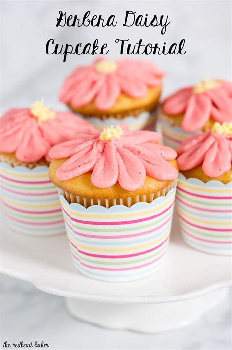 Gerbera Daisy Cupcakes Tutorial by The Redhead Baker