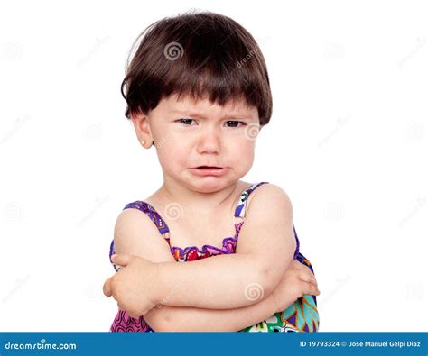 Sad baby girl crying stock photo. Image of child, cute - 19793324