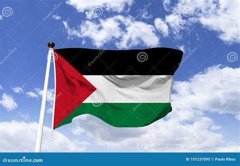 Flag of Palestine, Organization for the Liberation of Palestine. Stock ...