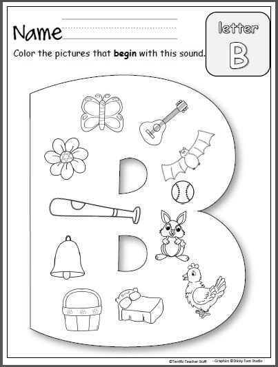 Beginning Sounds Letter B Worksheet