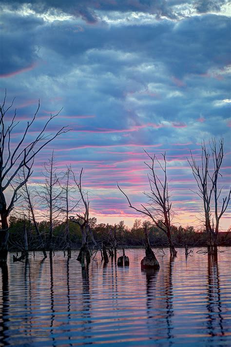 Magenta Sunset at El Dorado Lake - This is a late sunset at El Dorado ...