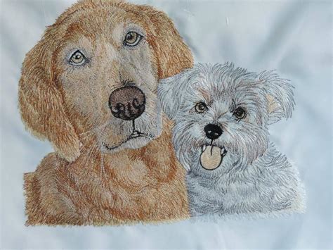 Two dogs free embroidery design - Things embroidered with Animals designs - Machine embroidery ...