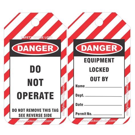 Buy Safety House Loto Lockout Tagout Loto Tags - Set of 100 Online at ...