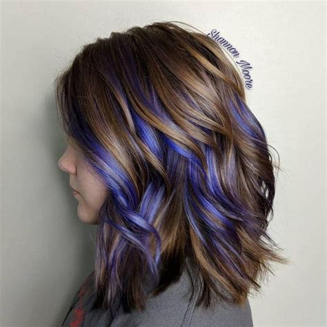 Brown Hair With Dark Blue Highlights by Elizabethjones18 on DeviantArt | Peekaboo hair, Hair ...