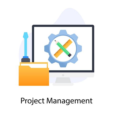 A project management flat concept icon 6748633 Vector Art at Vecteezy