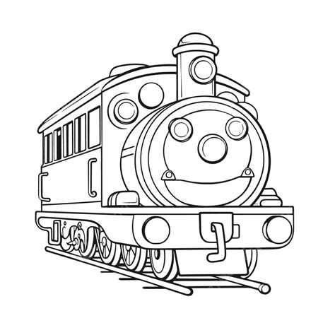 Train Coloring Pages For Kids Free Of Caricaturing Outline Sketch ...