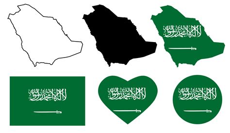 saudi arabia map flag icon set 7886079 Vector Art at Vecteezy