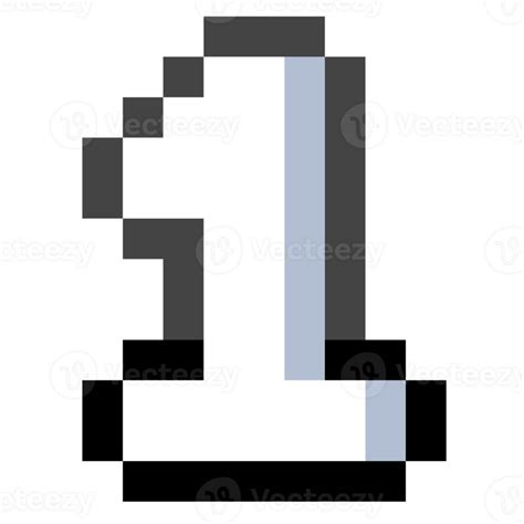 Pixel Number 1 With Black Line. 27517671 PNG