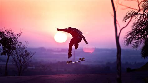 Download Aesthetic Skater Boy Silhouette Wallpaper | Wallpapers.com