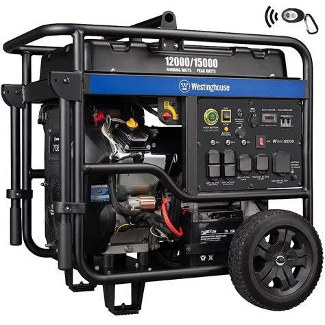 Westinghouse WGen12000 15,000/12,5000 Watt Gas Powered Portable Generator with Remote Star ...