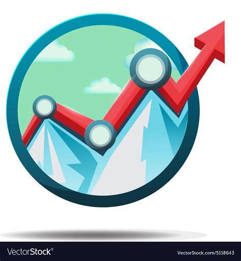 Mountain stock market icon symbol Royalty Free Vector Image