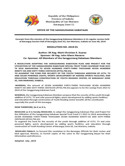 Office Of The Sangguniang Kabataan | Philippines | Government