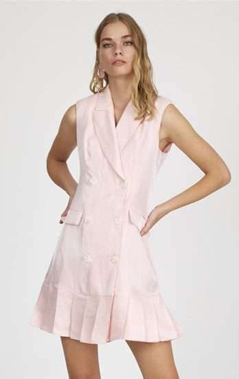 Setre Baby Pink Blazer Mini Dress - Blush Boutique