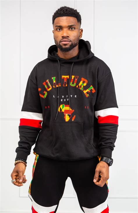 Men's Ankara Culture Slogan Hoodie - KUMASI | Wakuda