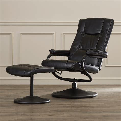 Charlton Home Soft Leather Reclining Office Chair and Ottoman Set & Reviews | Wayfair