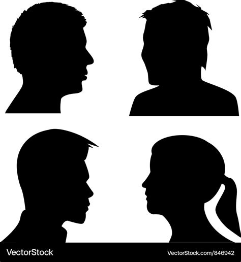 Face profile silhouettes Royalty Free Vector Image