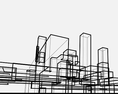 Line Style City Architecture Structure Stock Illustration - Download ...