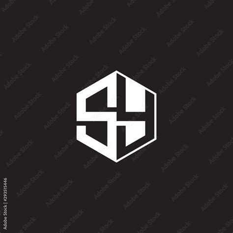 SY Logo monogram hexagon with black background negative space style ...