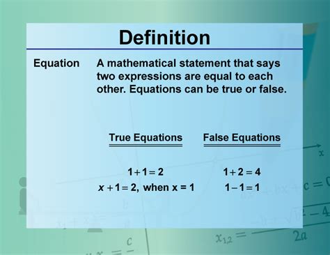 Definition Of Equation In Math - Tessshebaylo