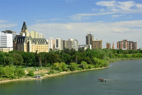 Saskatoon skyline editorial stock photo. Image of buildings - 98111268