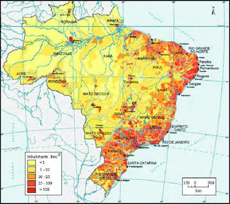 Population Density Map Of Brazil - Wisconsin Us Map