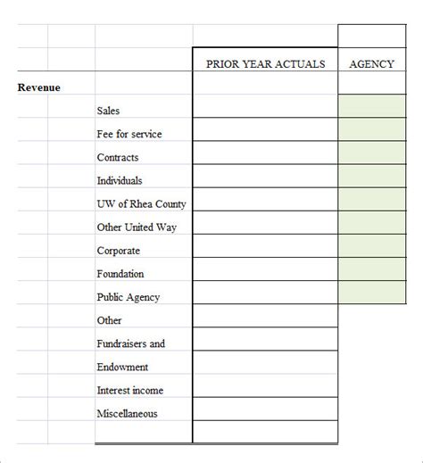 Nonprofit Budget Template Google Sheets