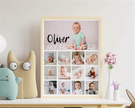 Editable First Year Photo Collage 12 Months Photo Print - Etsy