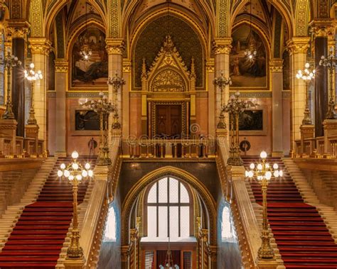 Interior of the Hungarian Parliament Building in Budapest Editorial ...