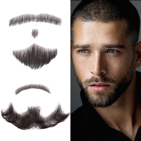 Fake Beard Realistic For Men 100% Human Hair Fake Mustache Realistic ...