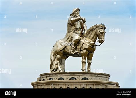 Genghis Khan Equestrian Statue, Chinggis Khaan Statue Complex, Tsonjin Boldog, Mongolia Stock ...