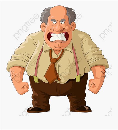 Boss Clipart Worried - Grumpy Man Cartoon , Free Transparent Clipart ...