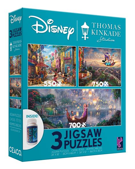 Ceaco - Thomas Kinkade - Disney Rapunzel - Three Interlocking Jigsaw Puzzles - Walmart.com