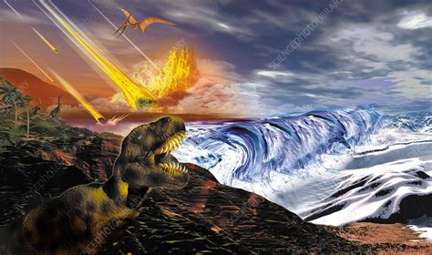 Dinosaur extinction - Stock Image - E446/0333 - Science Photo Library