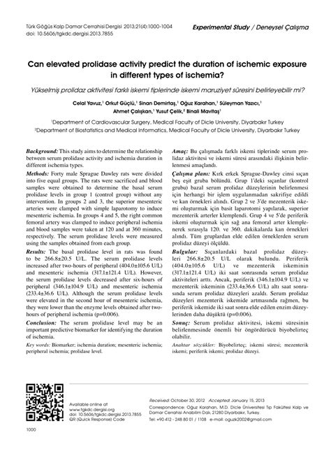 (PDF) Can elevated prolidase activity predict the duration of ischemic ...