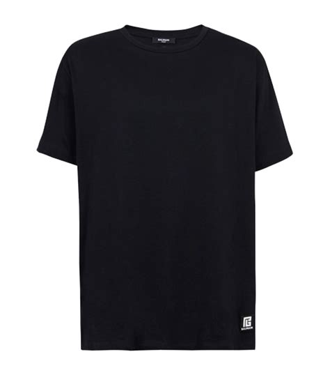 Balmain black Cotton Oversized T-Shirt | Harrods UK