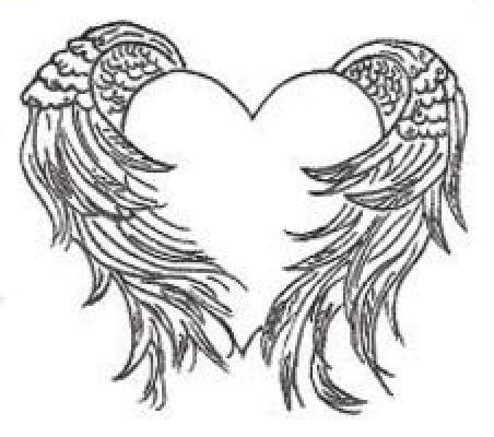 Angel Wings Heart Drawing