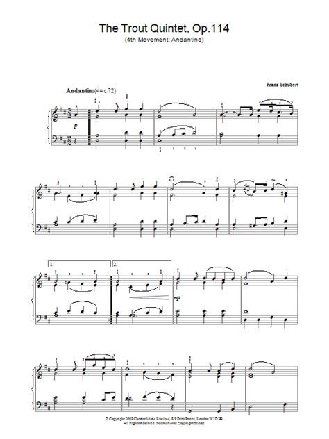 The Trout Quintet - 4th Movement: Andantino | Sheet Music Direct